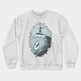 shark meets surfer Crewneck Sweatshirt